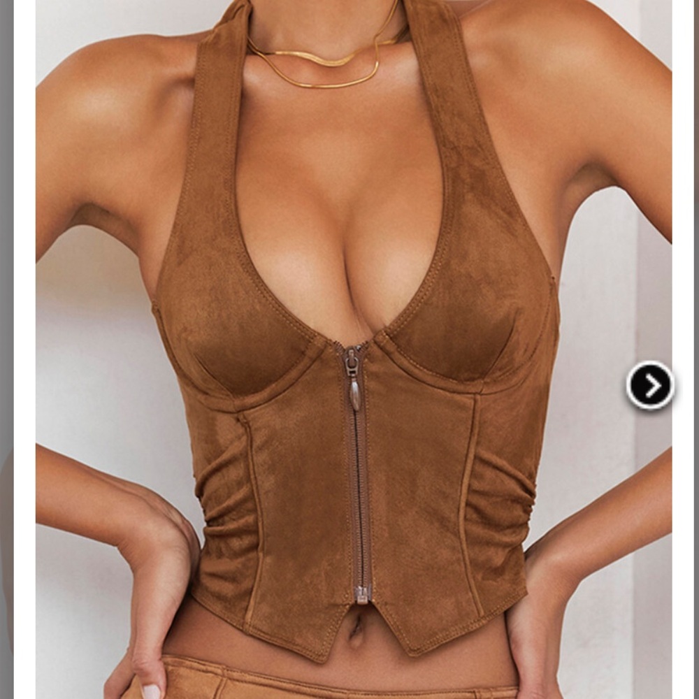NWT Mistress Rocks Faux Suede Corset